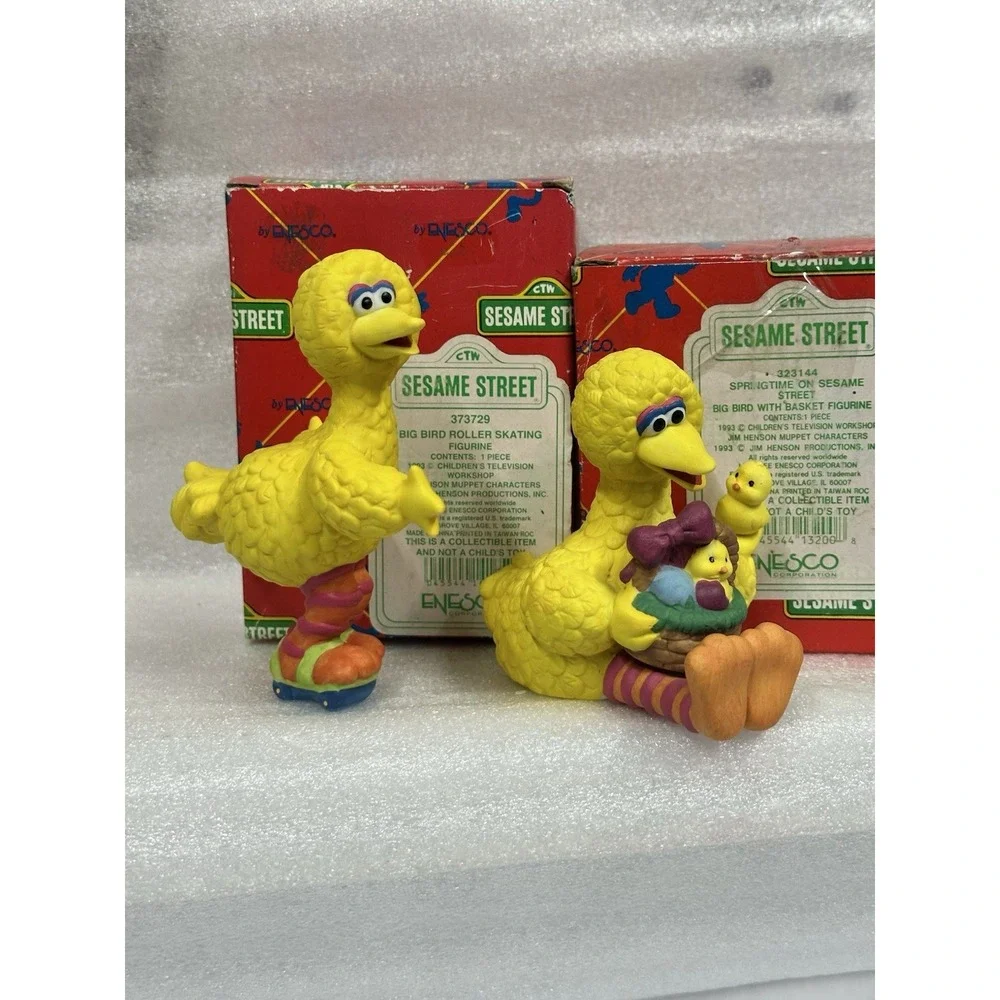 Vintage Sesame Street Big Bird Licensed Enesco 1993 Set Of 2 In Original‎ Box